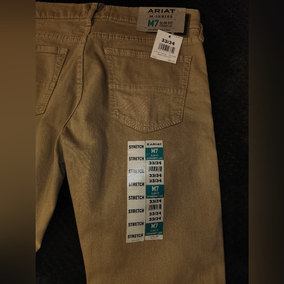 Ariat Slim Fit Straight Leg Khaki Pants - Picture 3 of 4